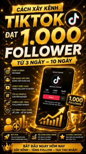 CÁCH XÂY KÊNH TIKTOK – ĐẠT 1.000 FOLLOWER TỪ 3 NGÀY–10 NGÀY.